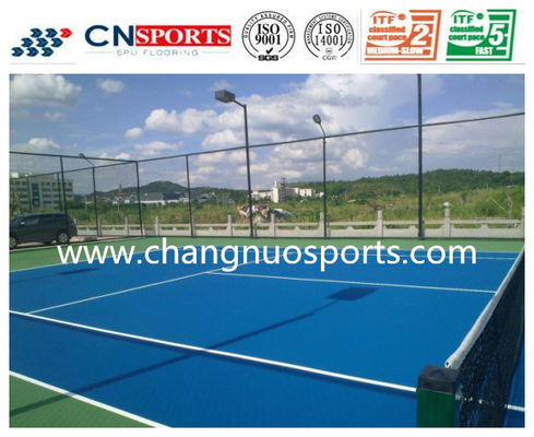 Elongation at Break 434% Silicon PU Tennis Flooring and High Rebiund and of High Quality