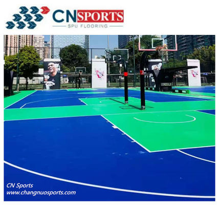 CN-S01 Silicon PU Basketball Flooring and Strong Abration Resistant And Skid Resistant Top Layer