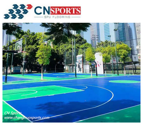 CN-S01 Silicon PU Basketball Flooring and Strong Abration Resistant And Skid Resistant Top Layer