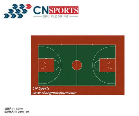 30 Springback Value SPU Baskeball Court Flooring