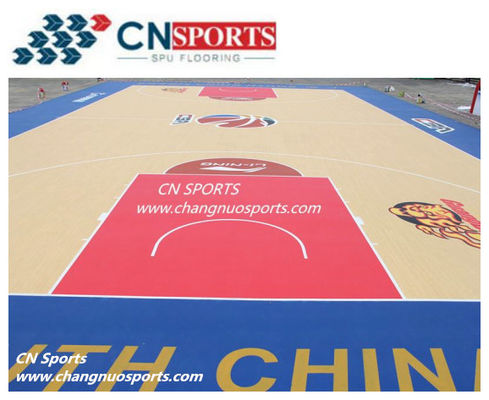 No Crack and No Peeling SPU Basketball Court Flooring