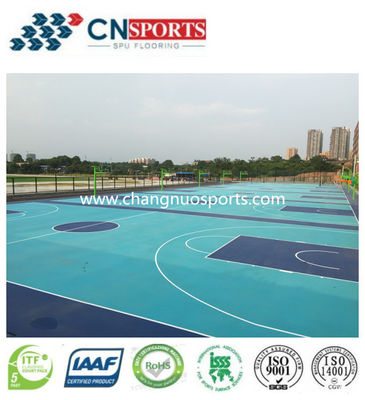 CN-S02 Silicon PU and Non Toxic High Rebound and 64 Slid Friction Tennis Court Flooring