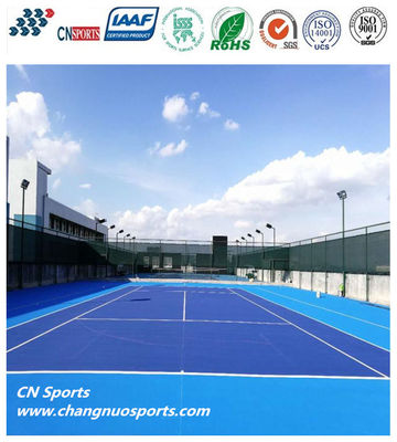 Dull Blue CN-S02 TB-205T Resistant Layer SPU Tennis Sports Flooring