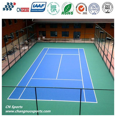 835% Elongation at Break Silicon PU Tennis Court Flooring,RoHS Certificate