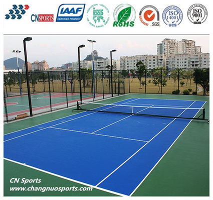 835% Elongation at Break Silicon PU Tennis Court Flooring,RoHS Certificate