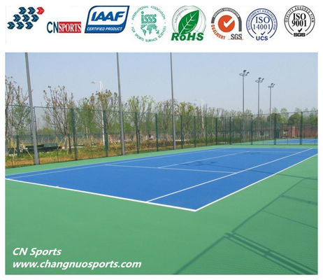 835% Elongation at Break Silicon PU Tennis Court Flooring,RoHS Certificate
