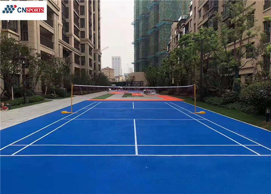 Dull Blue CN-S02 TB-205T Resistant Layer SPU Tennis Sports Flooring